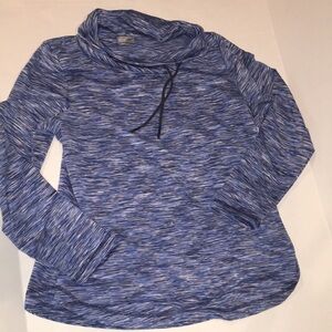 T By Talbots Heather Blue Pullover Top Mock Neck Sweatshirt | Size MP
